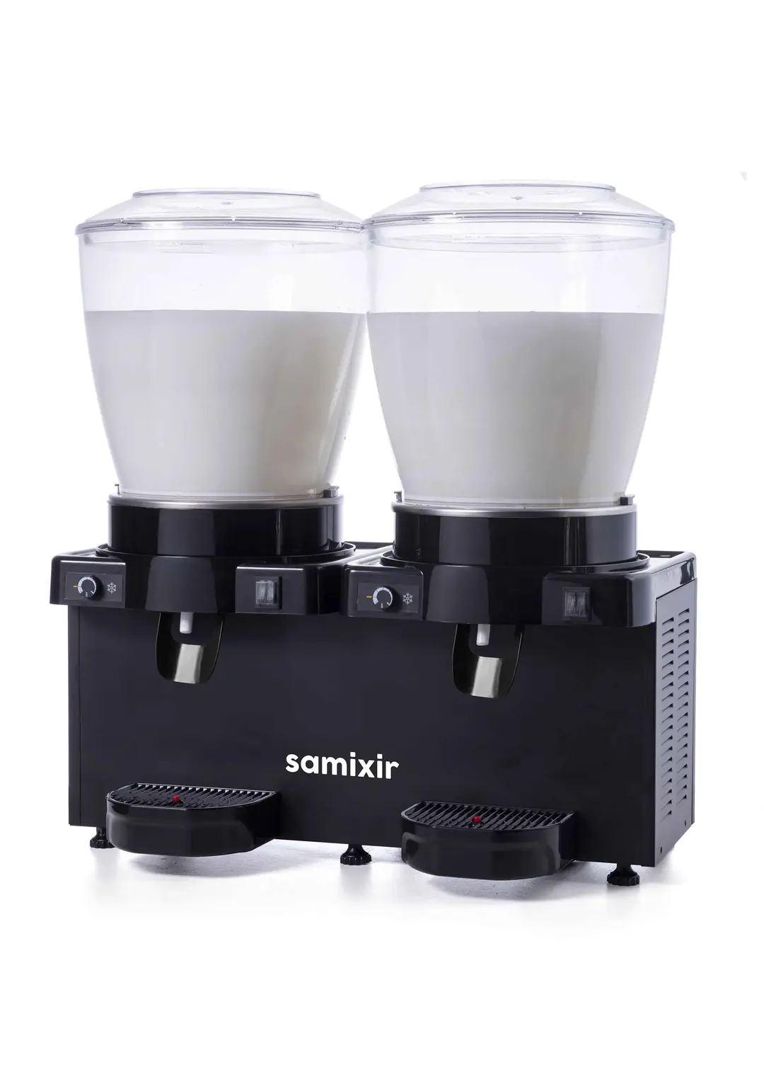 Samixir Panaromik Analog Twin Soğuk İçecek Dispenserİ (22+22 LT) Karıştırıcılı, Siyah