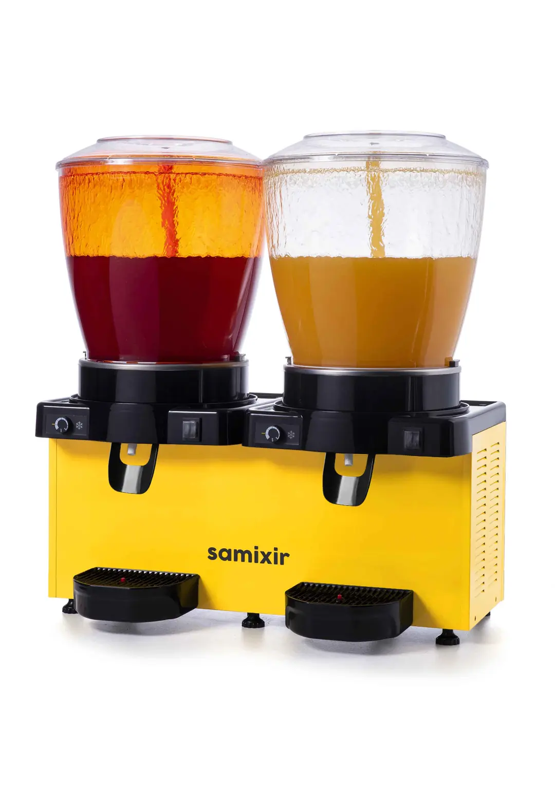 Samixir Panaromik Analog Twin Soğuk İçecek Dispenseri (22+22 LT) Fıskiyeli, Sarı