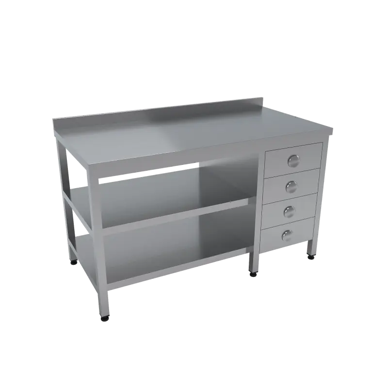 Çalışma Tezgahı Etrafı Açık Blok Çekmeceli Taban Ve Ara Raflı 120x70x85 CM