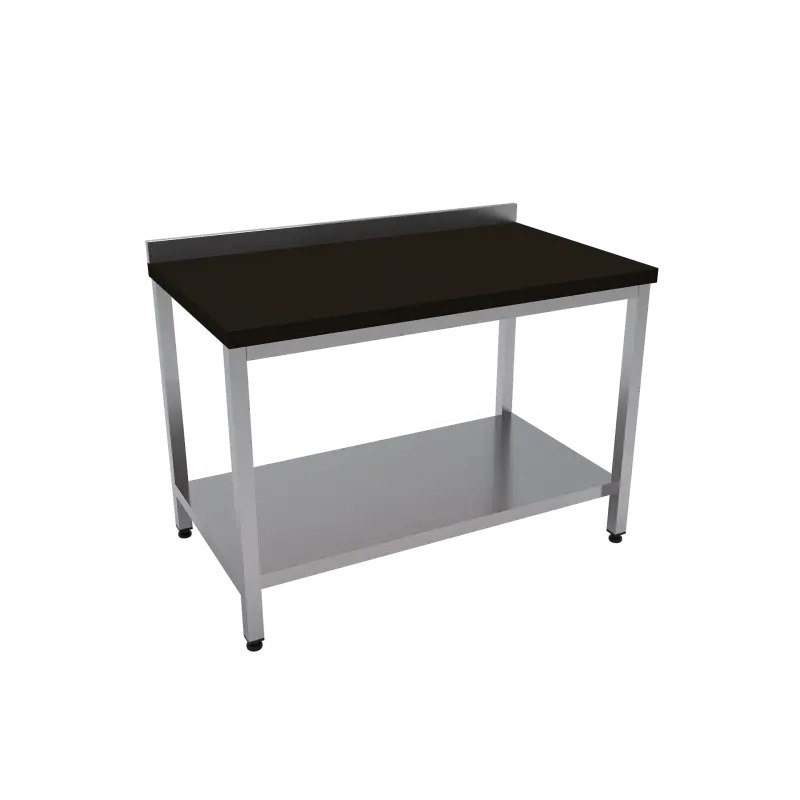 Çalışma Tezgahı Taban Raflı Polietilen Tablalı 200x60x85 CM Siyah