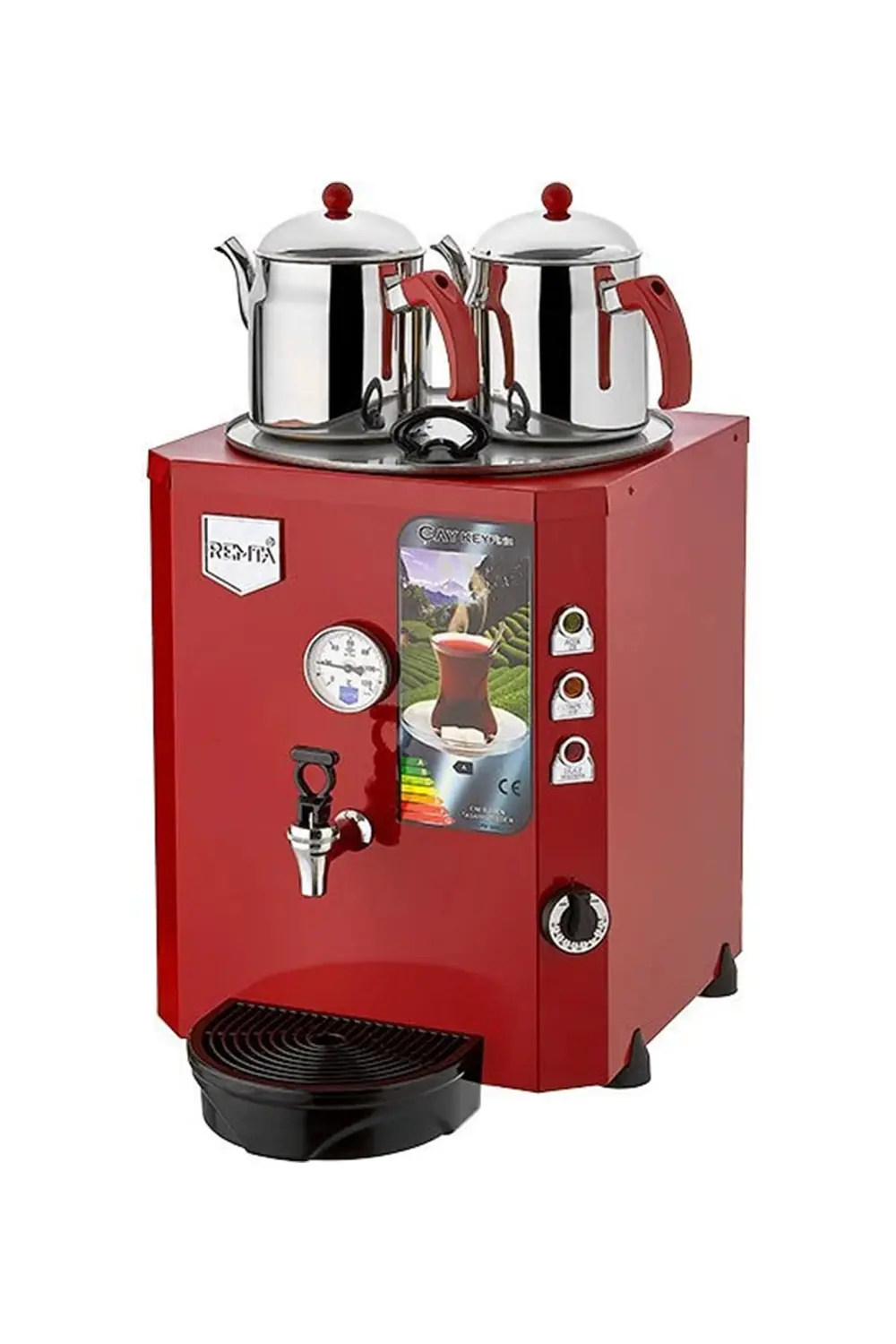 ÇAY MAKİNALARI - 2 DEMLİKLİ ŞAMANDIRALI (ŞEBEKE)