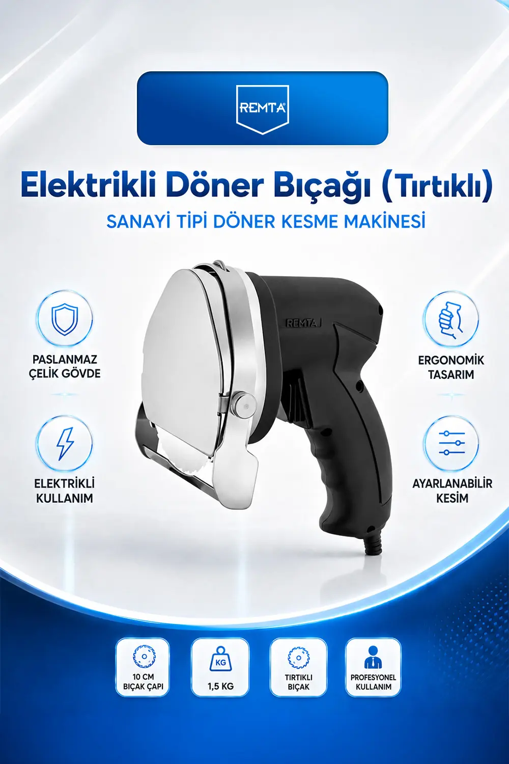 DÖNER KESME MAKİNESİ - Elektrikli Döner Bıçağı (Tırtıklı)