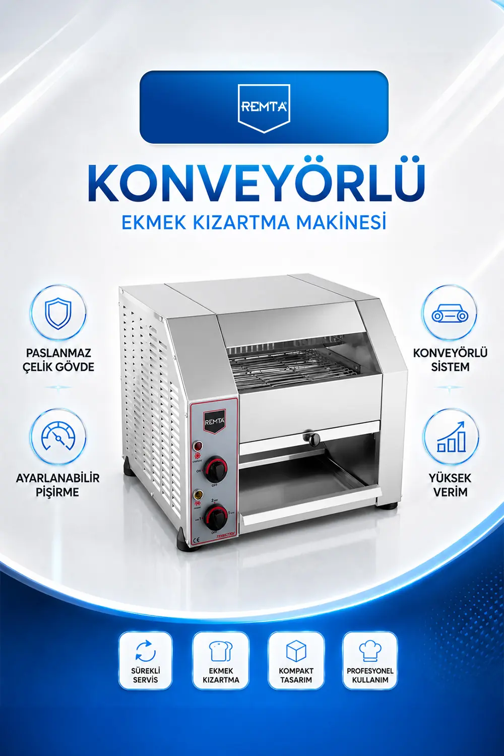 Konveyörlü Ekmek Kızartma Makinesi