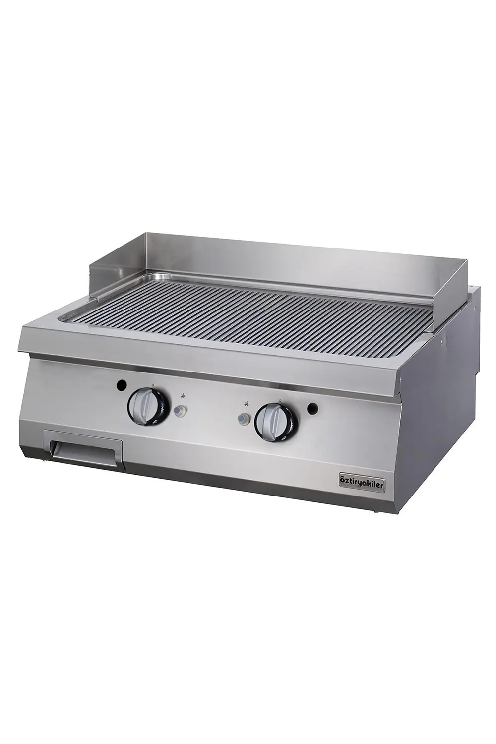 Grill Plate Set Üstü 700 Seri Gazlı Oluklu 80x70x30-Sert Krom Kaplı