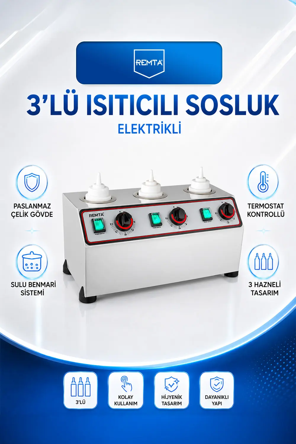3'lü Isıtıcılı Sosluk