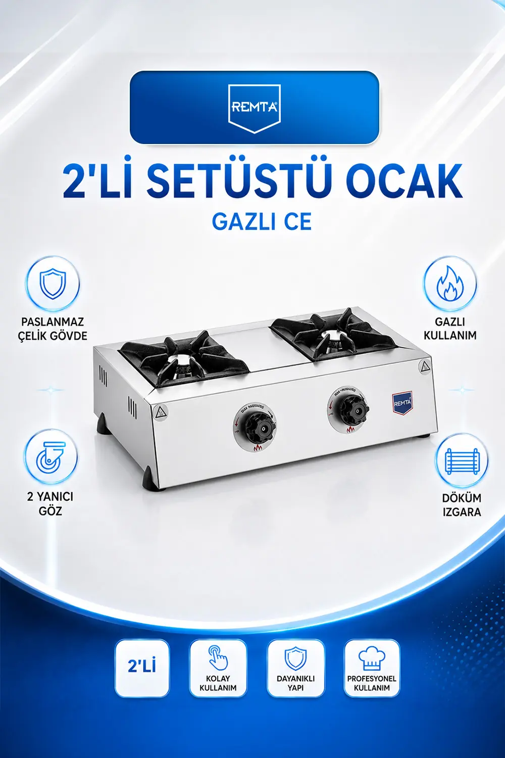 2'li Setüstü Ocak Gazlı CE