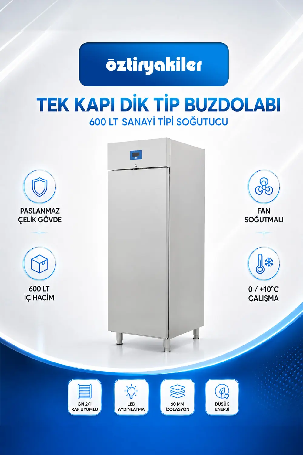 Tek İnoks Kapı Dik Sanayi Tip Buzdolabı K Tip