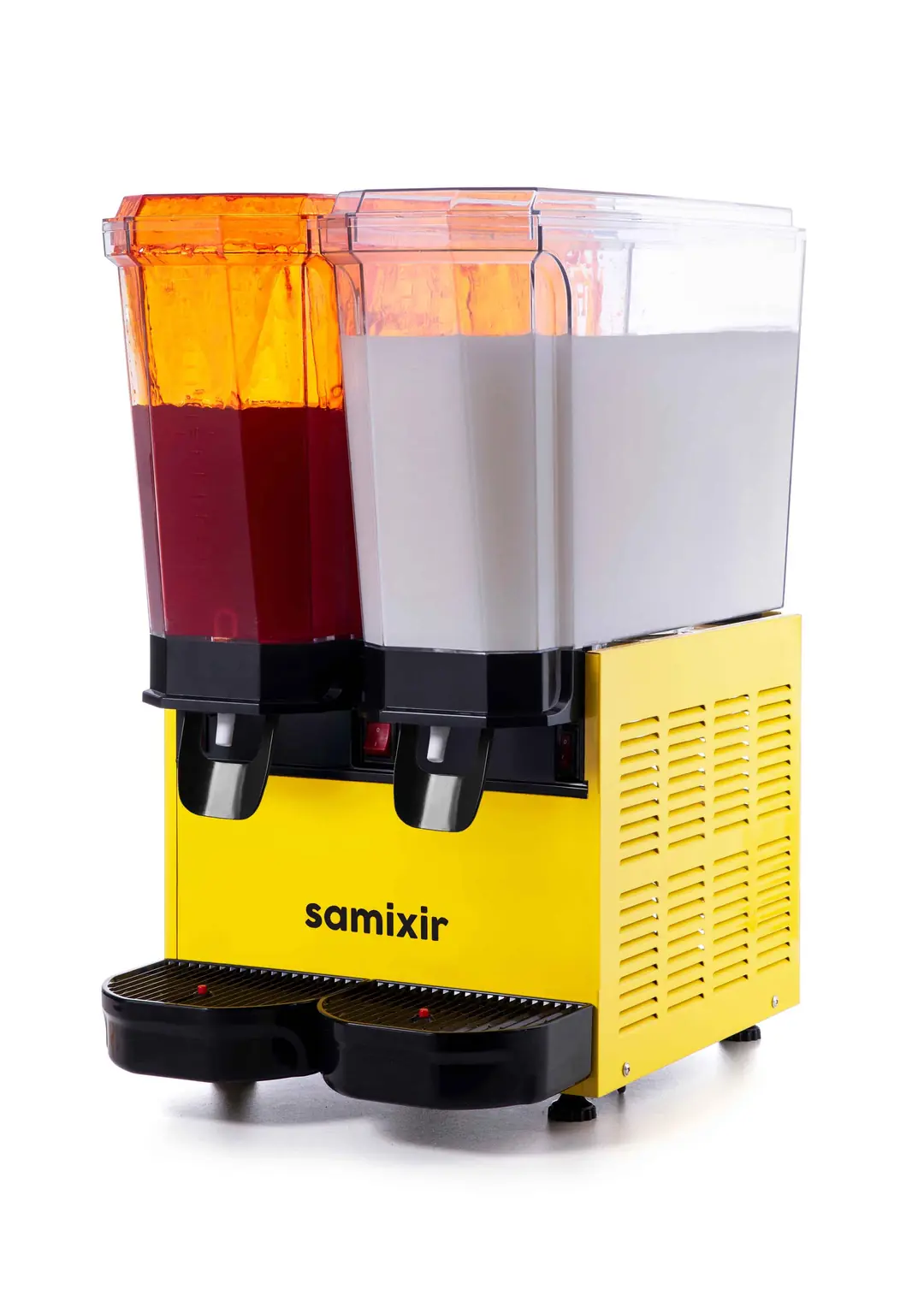 Samixir Klasik Twin Soğuk İçecek Dispenseri (20+20 Lt) Fıskiyeli ve Karıştırıcılı, Sarı