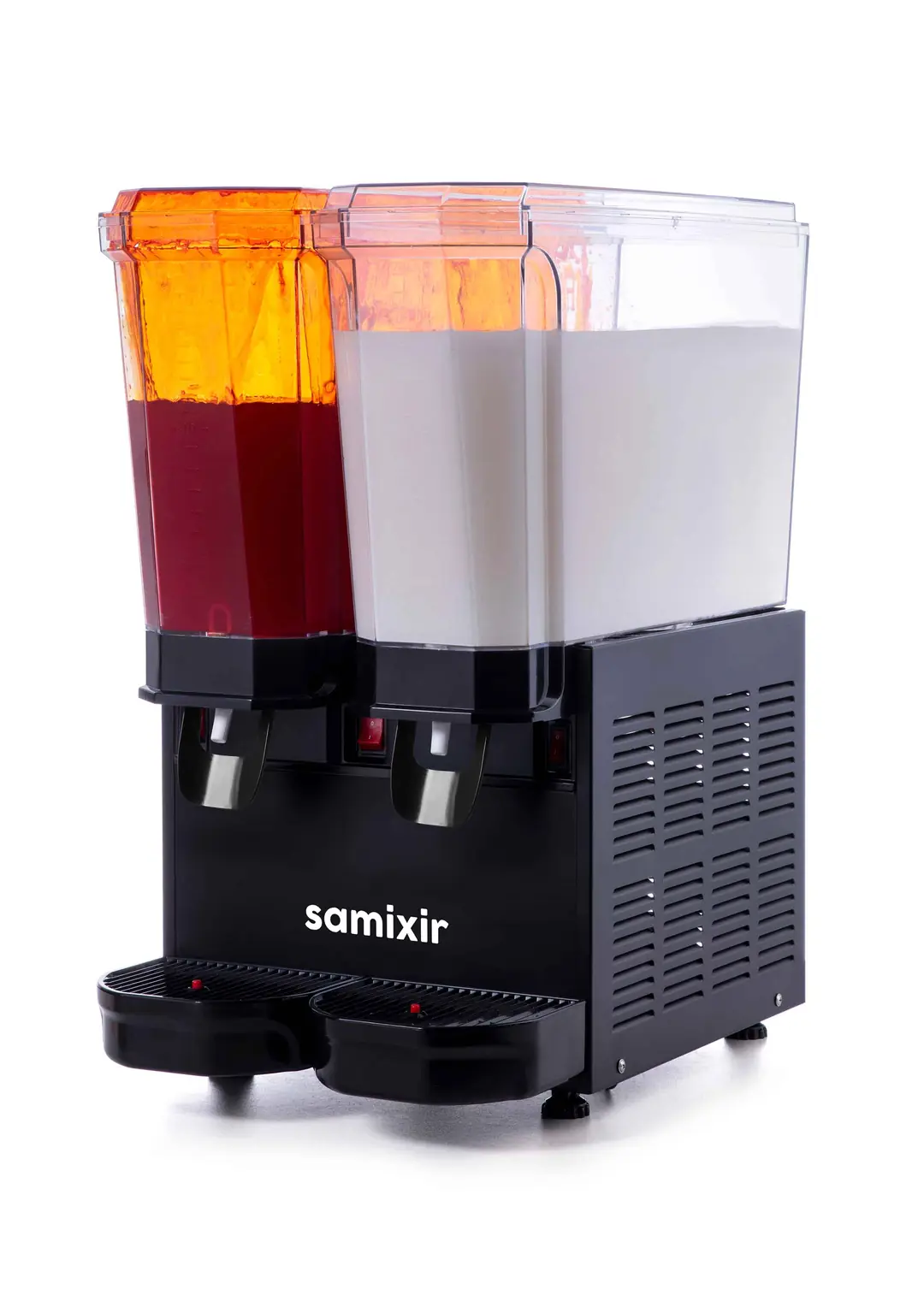 Samixir Klasik Twin Soğuk İçecek Dispenseri (20+20 Lt) Fıskiyeli ve Karıştırıcılı, Siyah