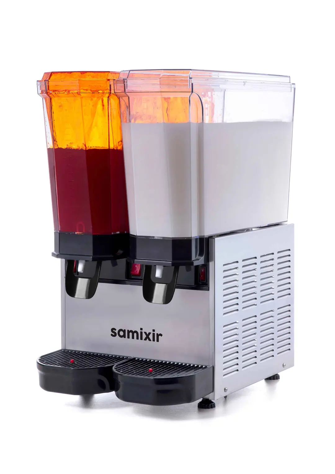 Samixir Klasik Twin Soğuk İçecek Dispenseri (20+20 Lt) Fıskiyeli ve Karıştırıcılı, Inox