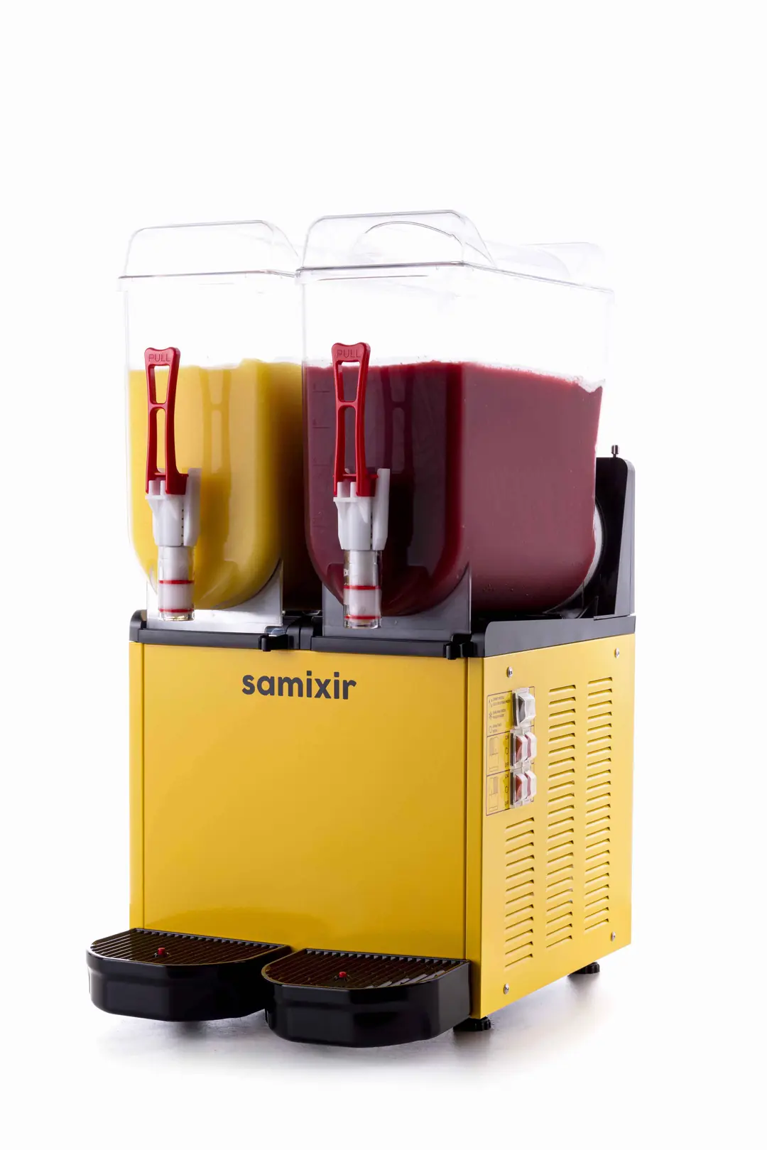 Samixir Allure Twin Ice Slush Granita Milkshake ve Soğuk Meyve Suyu Dispenseri (12+12 Lt) Sarı